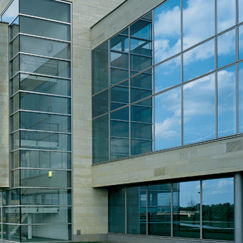 Barandilla de vidrio - Clear glass - con paneles / de exterior / para