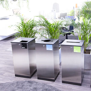 cubo de basura público / de acero inoxidable / de acero galvanizado / de reciclaje