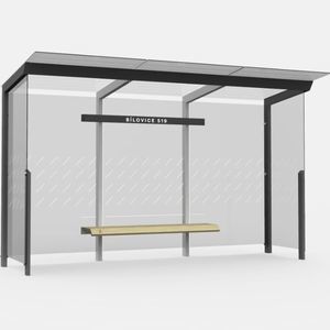 parada de autobús de vidrio