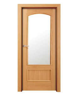 puerta de interior / abatible / de roble / semividriada