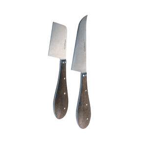 cuchillo para queso con mango de nogal