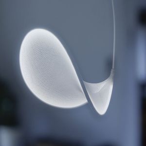 lámpara suspendida / de diseño original / de aluminio / de tejido