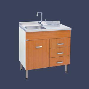 mueble para fregadero de acero inoxidable