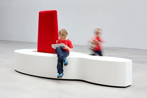 banqueta modular / contemporánea / de tejido / de Corian®