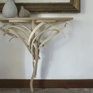 consola moderna / de vidrio / de roble / de madera maciza