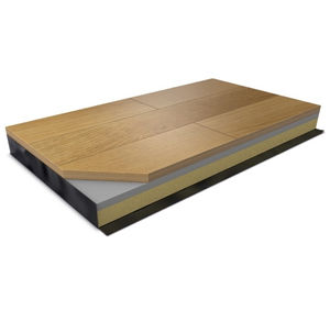 tarima de danza flotante / de madera / permanente / con amortiguación de impactos
