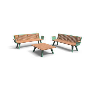 conjunto de mesa y banco contemporáneo