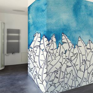 papel pintado moderno / de fibras naturales / de fibra de celulosa / con motivos de la naturaleza
