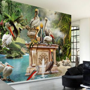 papel pintado moderno / de fibras naturales / de fibra de celulosa / con motivos animales