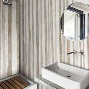 papel pintado moderno / de fibras naturales / de fibra de celulosa / de rayas