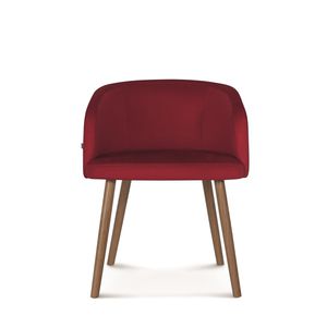 silla clásica / tapizada / con reposabrazos / de madera