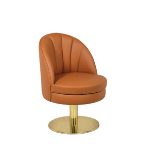silla de comedor contemporánea / tapizada / giratoria / con base central