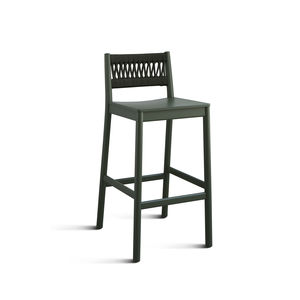 silla de bar de diseño escandinavo / tapizada / de tejido / de madera