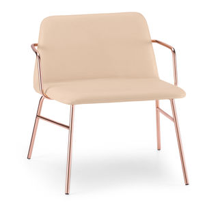 sillón contemporáneo / de tejido / de cuero / de metal