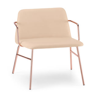sillón de diseño escandinavo / de tejido / de metal / blanco