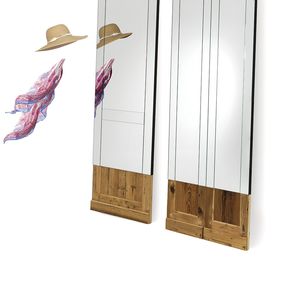 espejo de pie / contemporáneo / rectangular / de madera