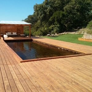 piscina biológica / enterrada / de madera / a medida