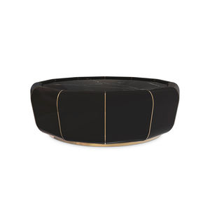 mesa de centro contemporánea / de madera / de vidrio ahumado / de latón
