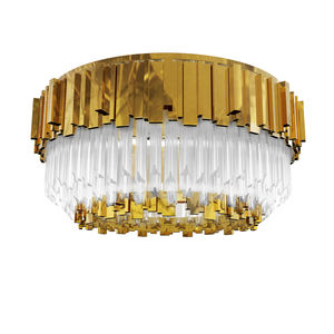 plafón contemporáneo / redondo / de cristal / de latón