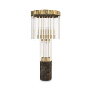 lámpara de mesa / contemporánea / de latón chapado en oro / de cristal