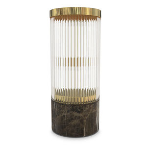 lámpara de mesa / contemporánea / de latón chapado en oro / de cristal