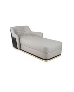 chaise longue contemporánea / de cuero / de latón