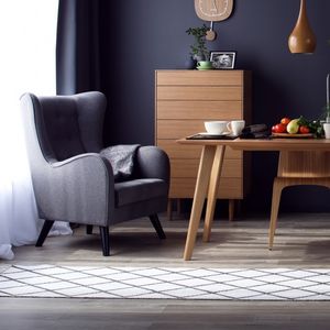 sillón clásico / de tejido / con orejas / gris