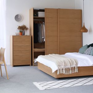 armario contemporáneo / de roble / de nogal / de chapa de madera