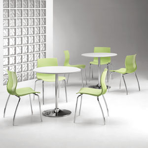 silla de restaurante contemporánea / con reposabrazos / tapizada / apilable
