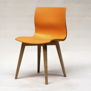 silla contemporánea / tapizada / de roble / de nailon