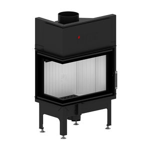 Chimenea de leña - AL19LG.H-D - Hitze - contemporánea / de esquina