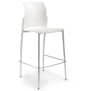 silla de bar contemporánea / con reposapiés / de madera / para el sector servicios