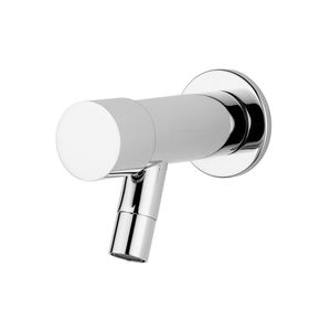 grifo monomando para lavabo / de pared / de latón cromado / con temporizador
