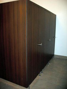 cabina de ducha de HPL / rectangular / con puerta abatible