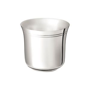 huevera de metal plateado