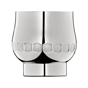 huevera de metal plateado