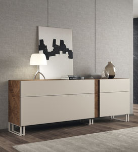 aparador contemporáneo / de nogal / de MDF lacado / de chapa de madera