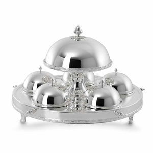 juego de té de metal plateado