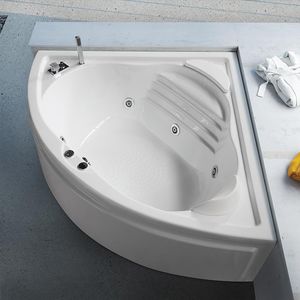 bañera independiente / de esquina / de fibra acrílica / de hidromasaje