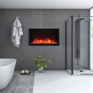 chimenea eléctrica / contemporánea / hogar cerrado / empotrable