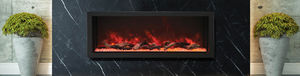 chimenea eléctrica / contemporánea / hogar cerrado / empotrable