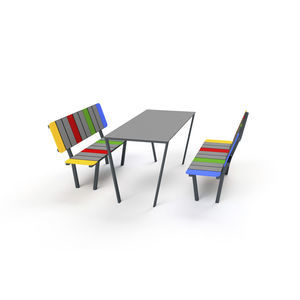 conjunto de mesa y banco contemporáneo