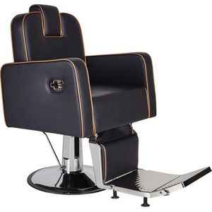 sillón de barbero de metal cromado