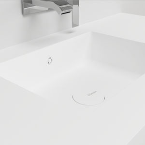 lavabo suspendido / rectangular / de Corian® / contemporáneo