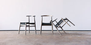 silla moderna / de madera / de plástico / de cuerda