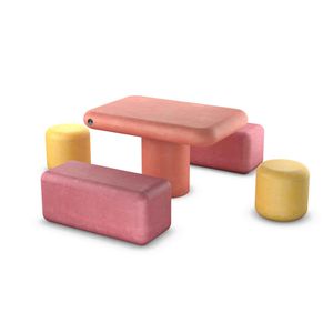 conjunto de mesa y banco contemporáneo