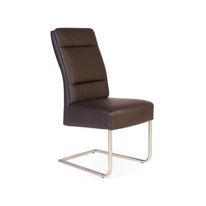 silla contemporánea / tapizada / cantilever / de cuero