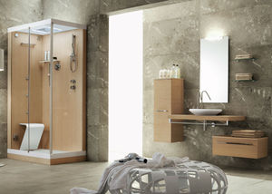 baño contemporáneo / de madera / de vidrio