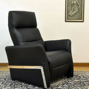 sillón contemporáneo / de tejido / de cuero / giratorio