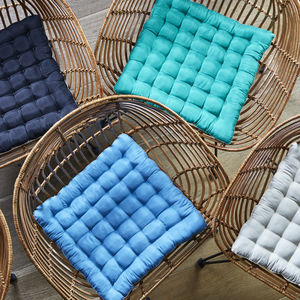 cojín para silla / cuadrado / de color liso / de lino